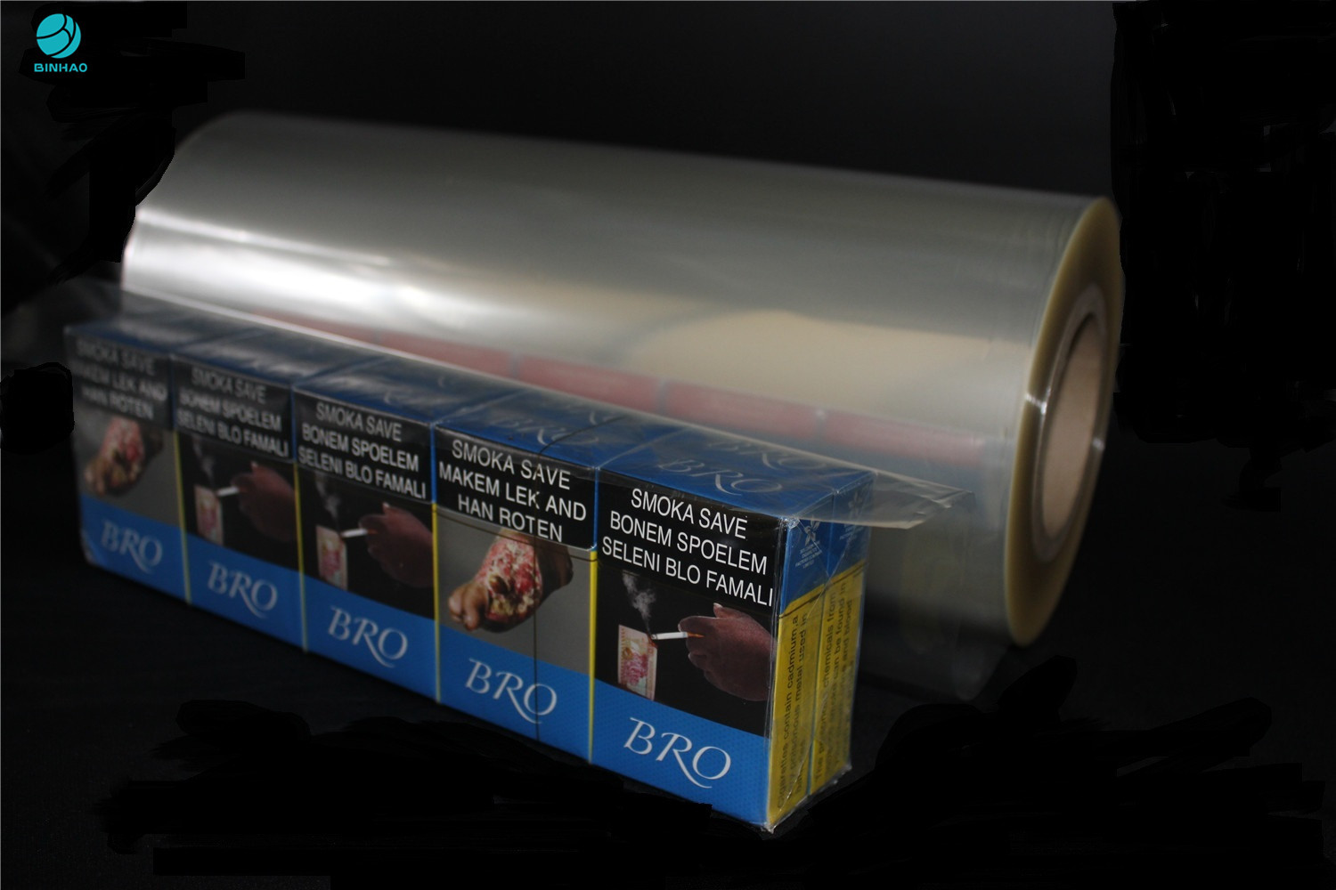 360mm فيلم البولي فينيل كلوريد لتغليف المواد الغذائية فيلم التعبئة والتغليف البلاستيكية لصندوق السجائر
