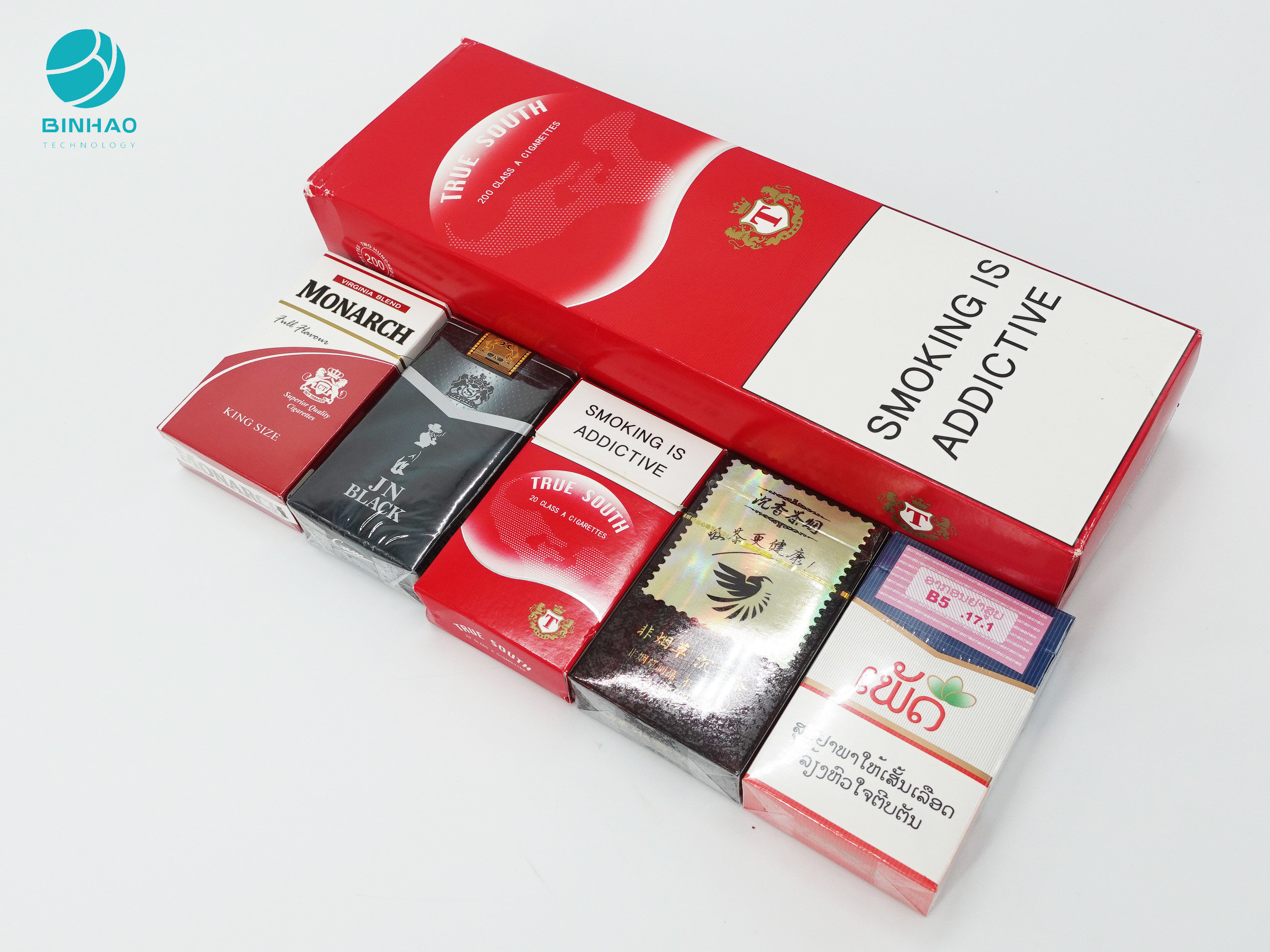 شعار منقوش مخصص دائم التعبئة والتغليف من الورق المقوى الحالات للتبغ السجائر